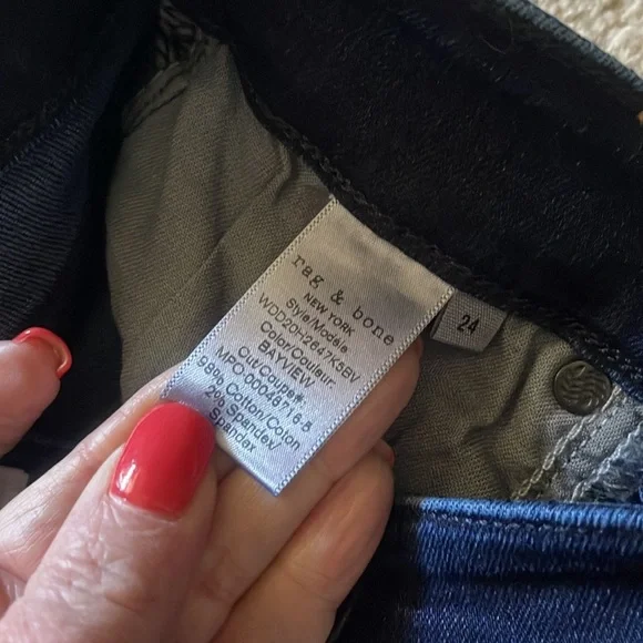 NWT Rag & Bone Nina Mid Rise Ankle Cigarette Jeans in Bayview for @mrsuperzl - Picture 7 of 9